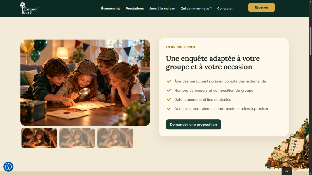 Enquêt'Eure - Création de Site Sur-Mesure | DigitalSeine 3 enquet-eure section réservation - DigitalSeine